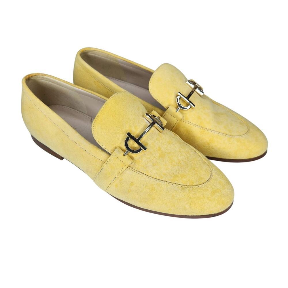 Cole Haan Grand Series Butter Yellow Suede Loafers Slip On Bit Detail - Picture 4 of 8